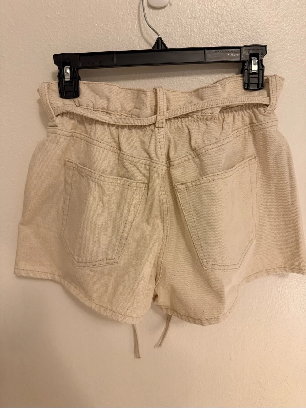 H&M High Rise Paper Bag Denim Shorts